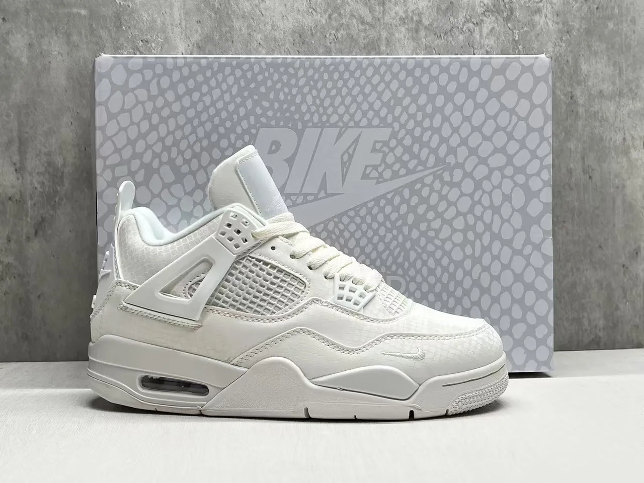 Nike Air Jordan 4 Monochrome White Basketball Shoes 6