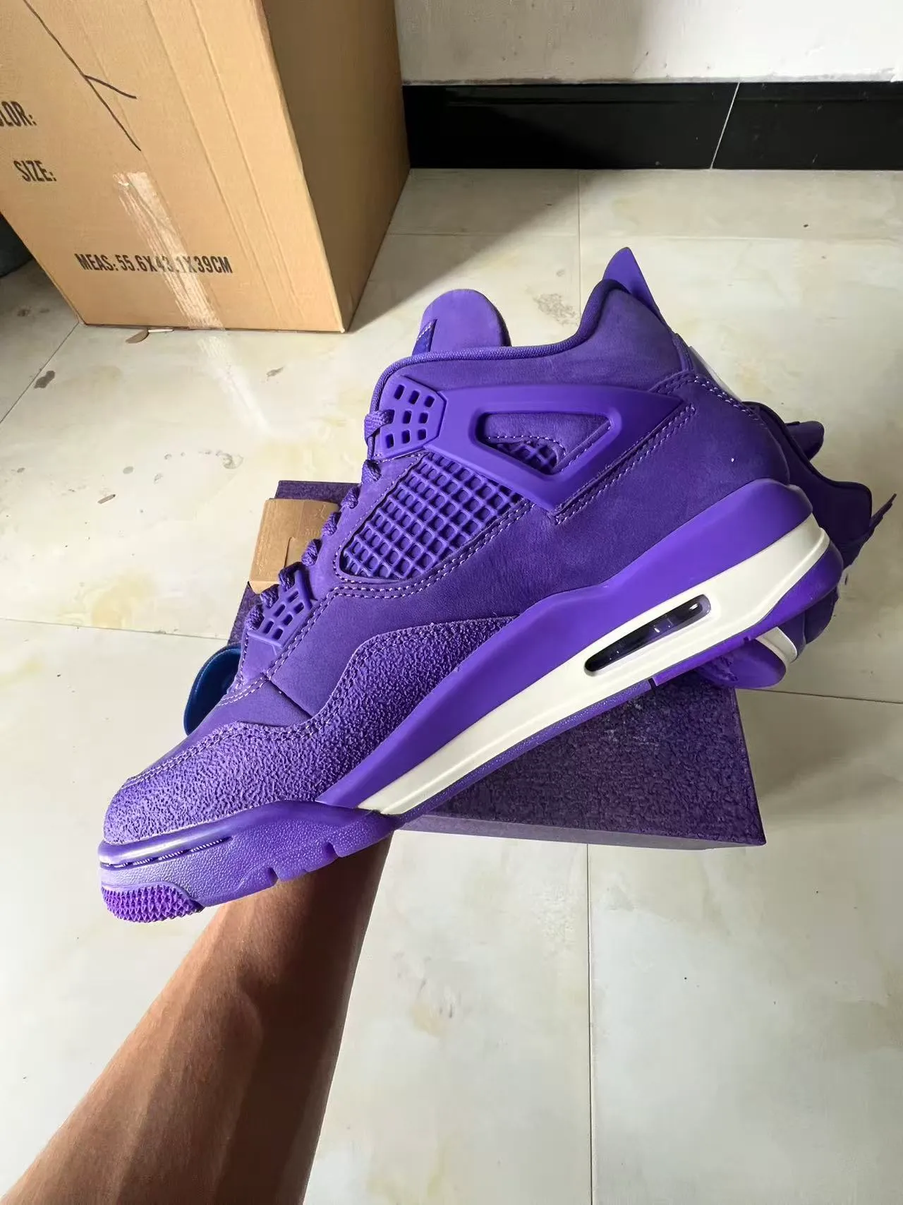 Nike Air Jordan 4 Purple Monochrome Basketball Shoes 5