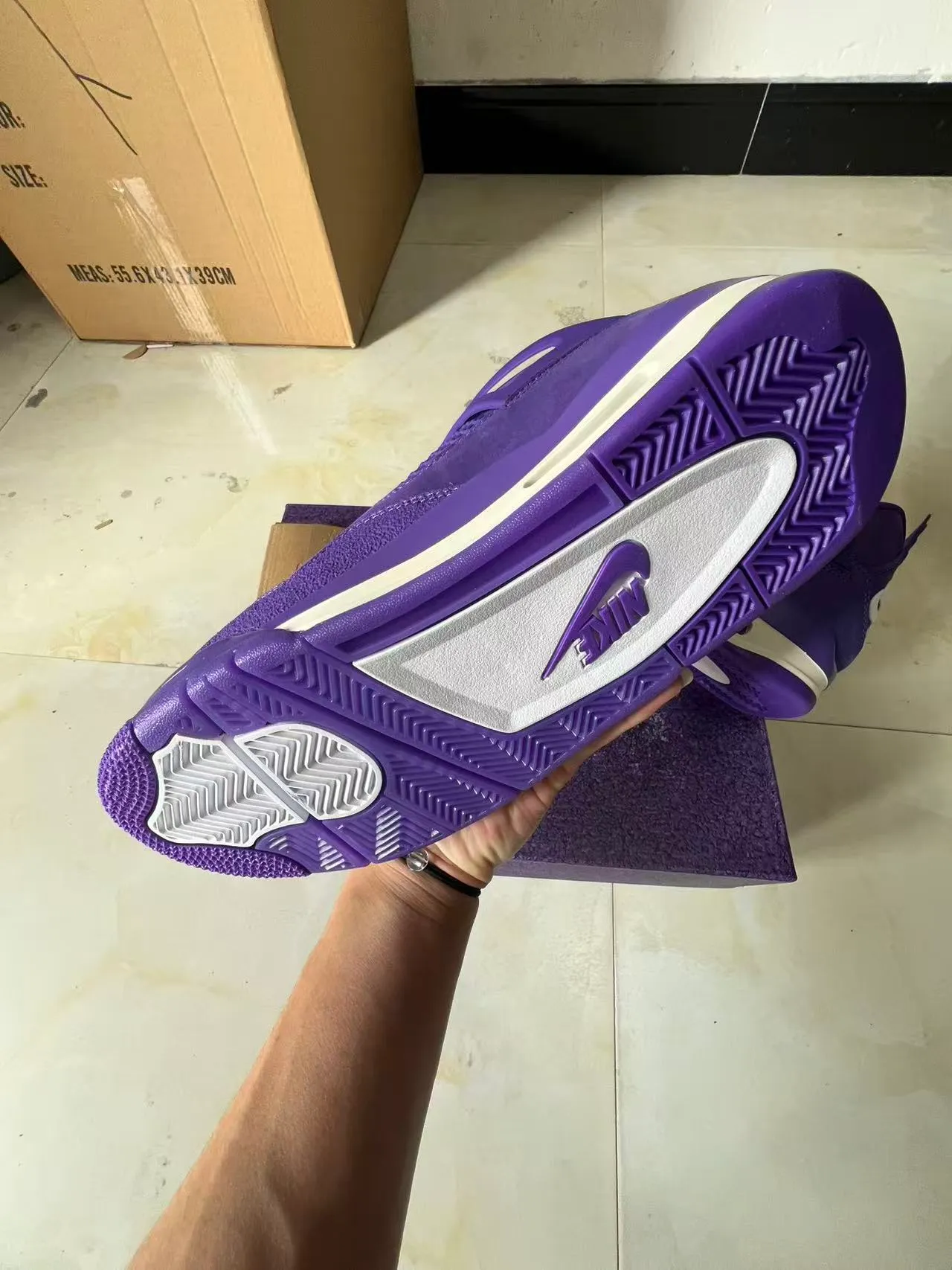 Nike Air Jordan 4 Purple Monochrome Basketball Shoes 6