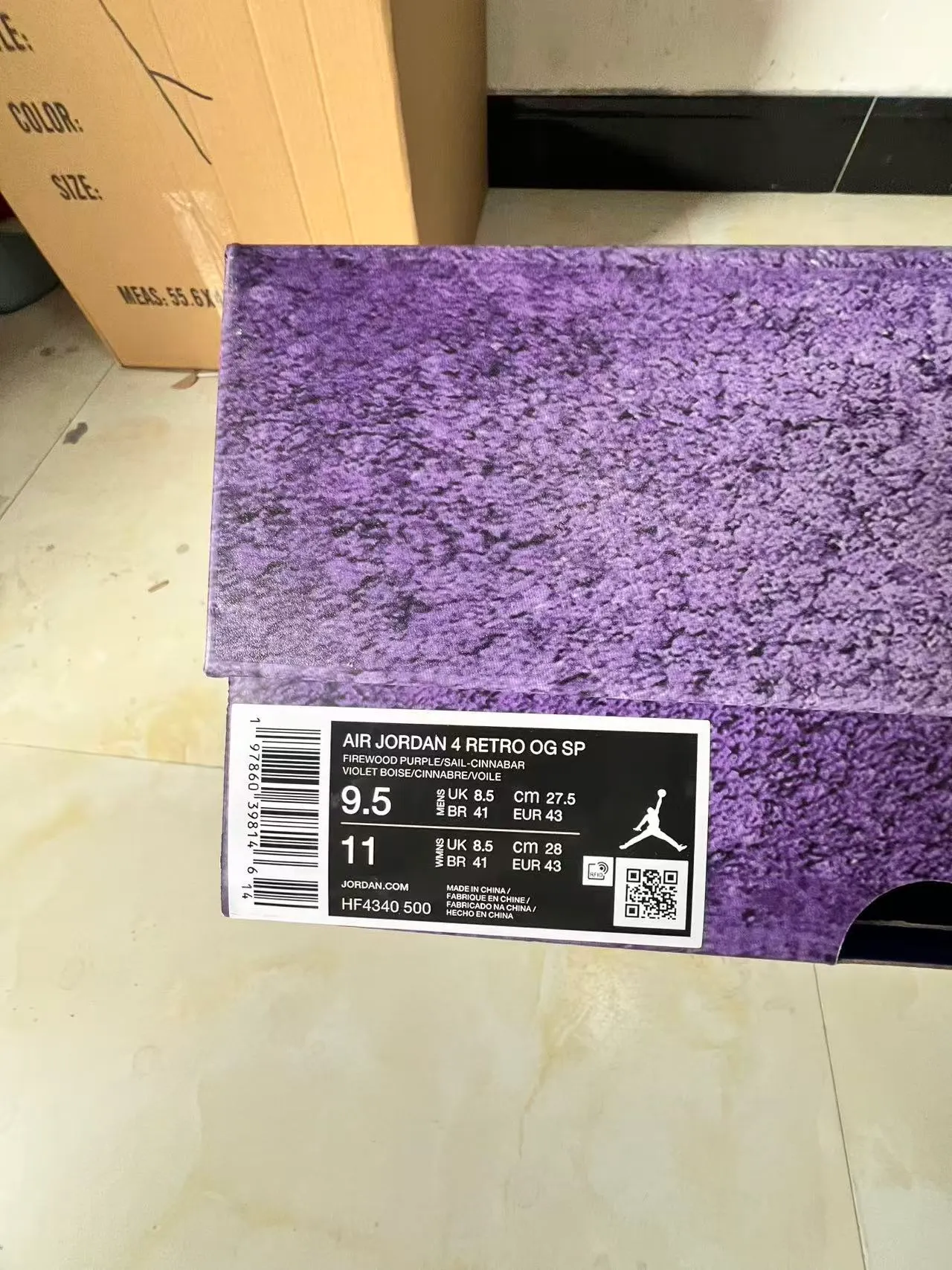Nike Air Jordan 4 Purple Monochrome Basketball Shoes 10