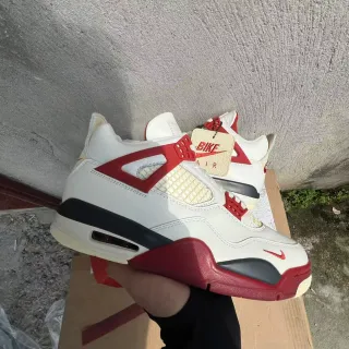 Nike Air Jordan 4 White Red Black Basketball Shoes
