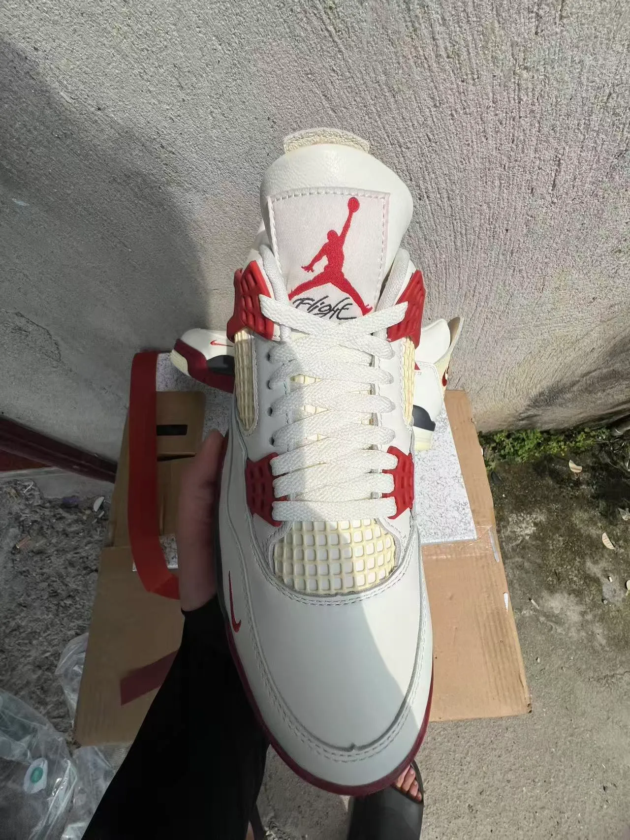 Nike Air Jordan 4 White Red Black Basketball Shoes 3