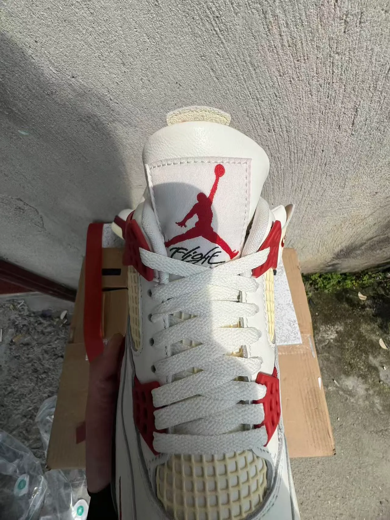 Nike Air Jordan 4 White Red Black Basketball Shoes 4