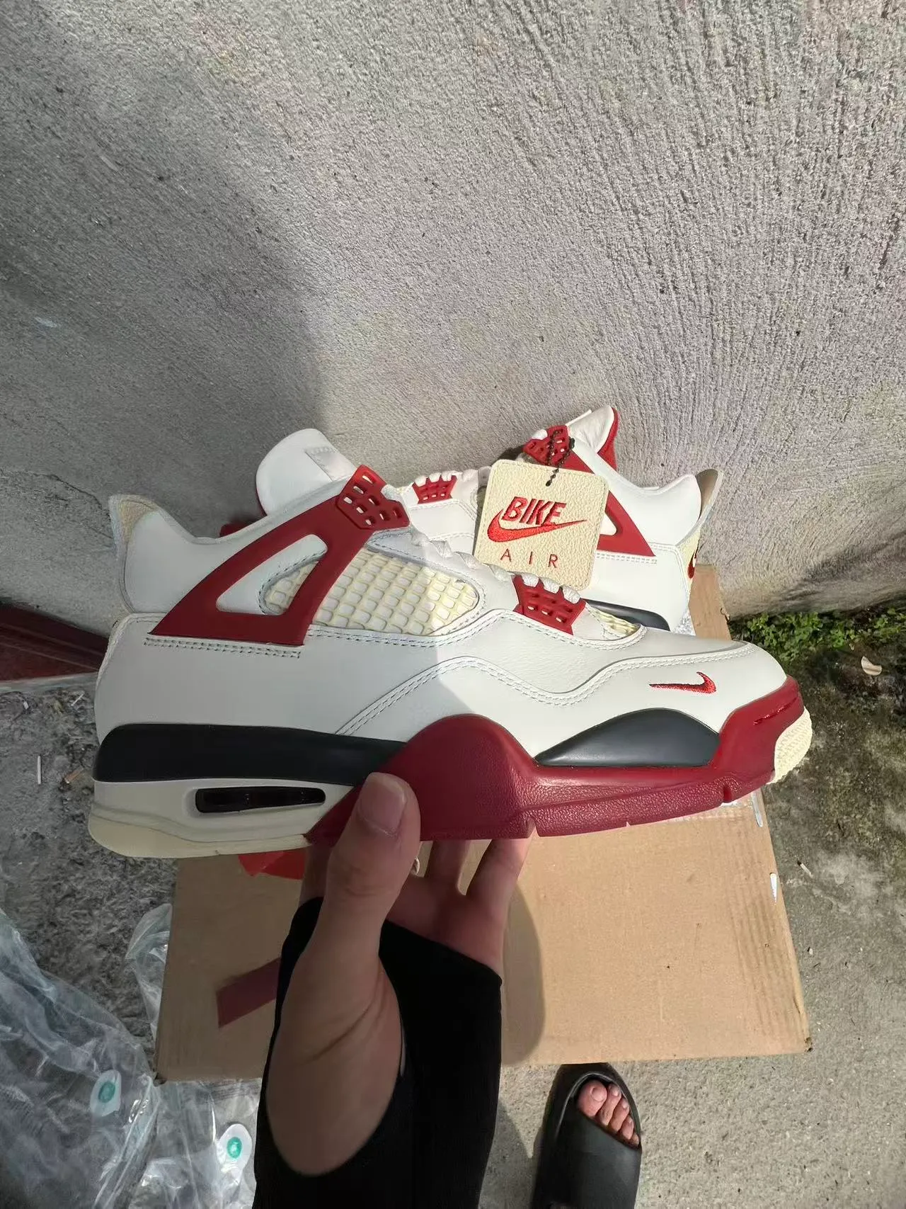 Nike Air Jordan 4 White Red Black Basketball Shoes 8