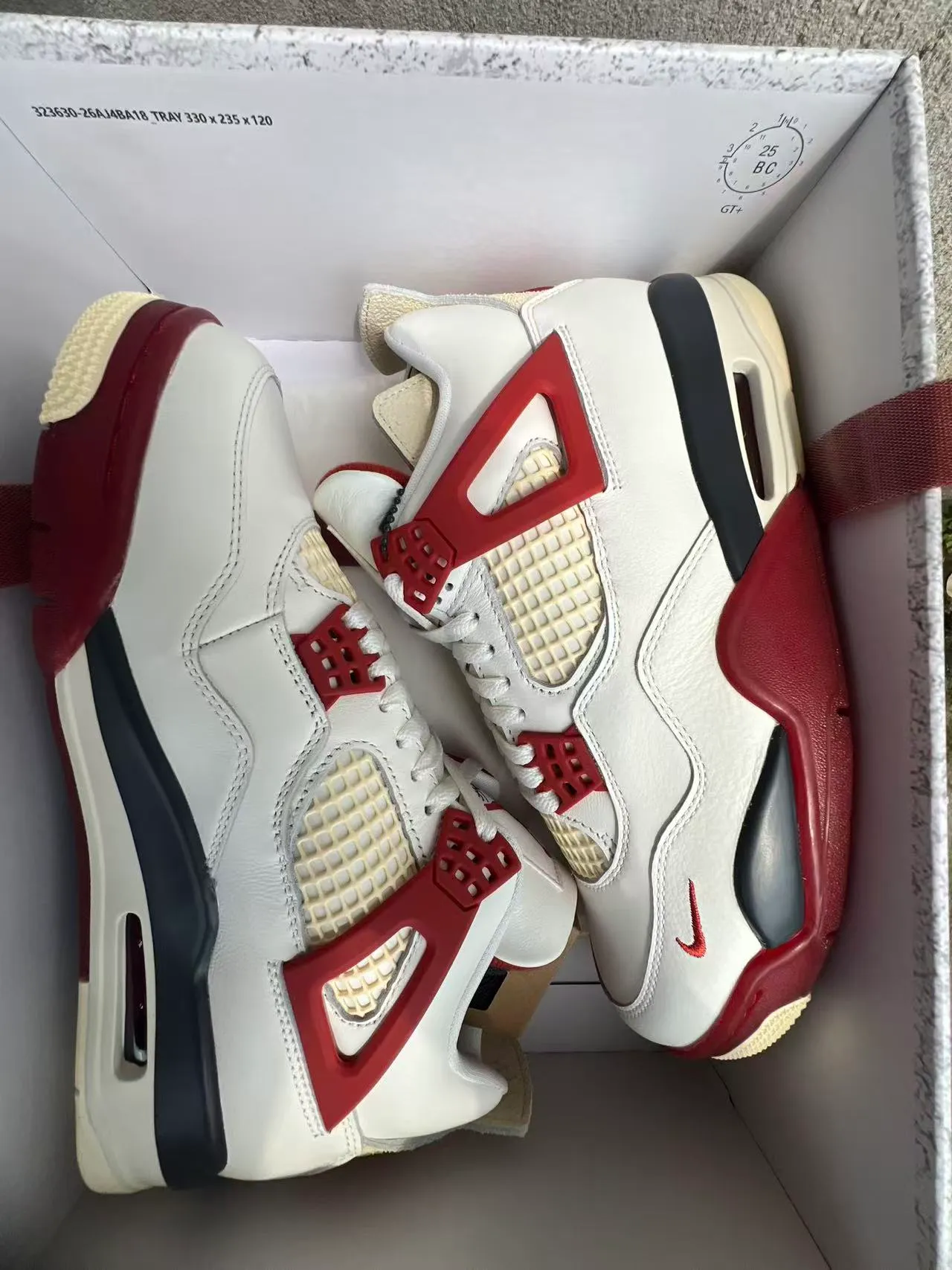Nike Air Jordan 4 White Red Black Basketball Shoes 10