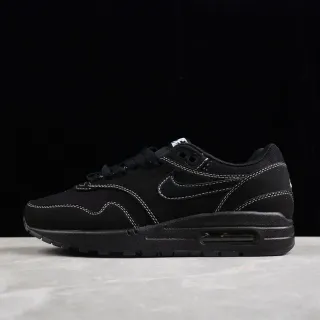 Nike Air Max 1 All-Black Contrast-Stitched Lifestyle Sneakers