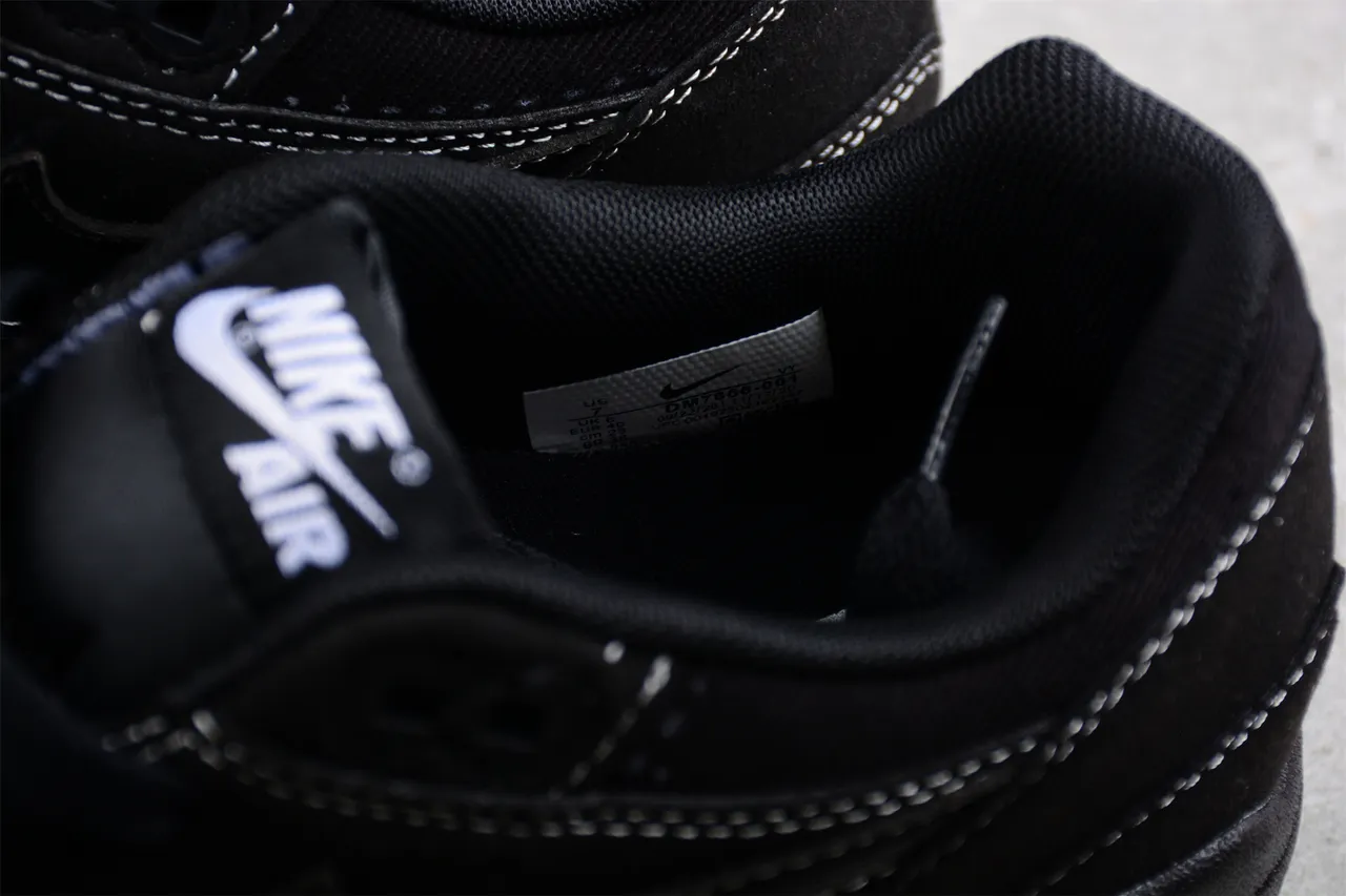 Nike Air Max 1 All-Black Contrast-Stitched Lifestyle Sneakers 8