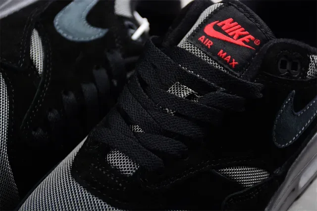 Nike Air Max 1 Black Gray Red Lifestyle Sneakers 7