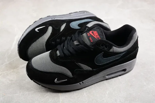 Nike Air Max 1 Black Gray Red Lifestyle Sneakers 9