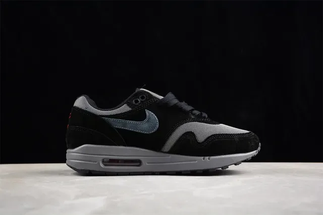 Nike Air Max 1 Black Gray Red Lifestyle Sneakers 11