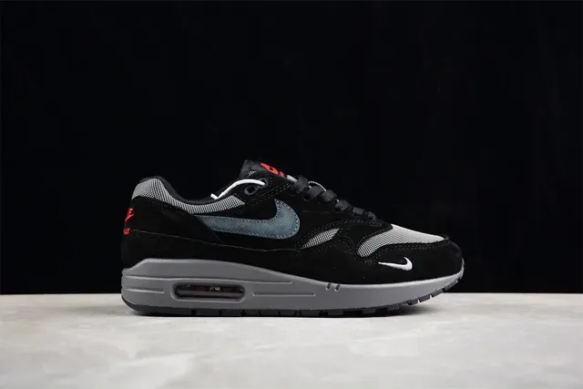 Nike Air Max 1 Black Gray Red Lifestyle Sneakers 14
