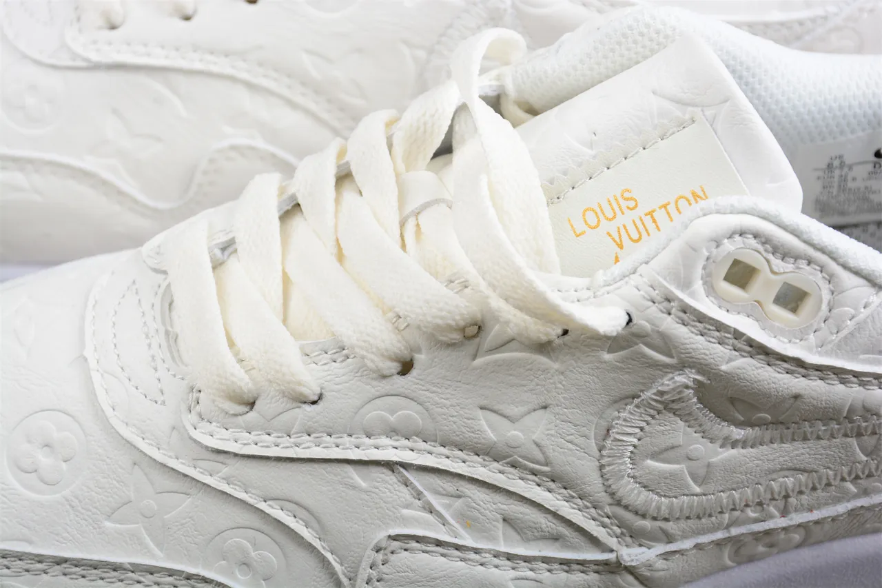 Nike Air Max 1 Monochrome White Embossed Lifestyle Sneakers 7