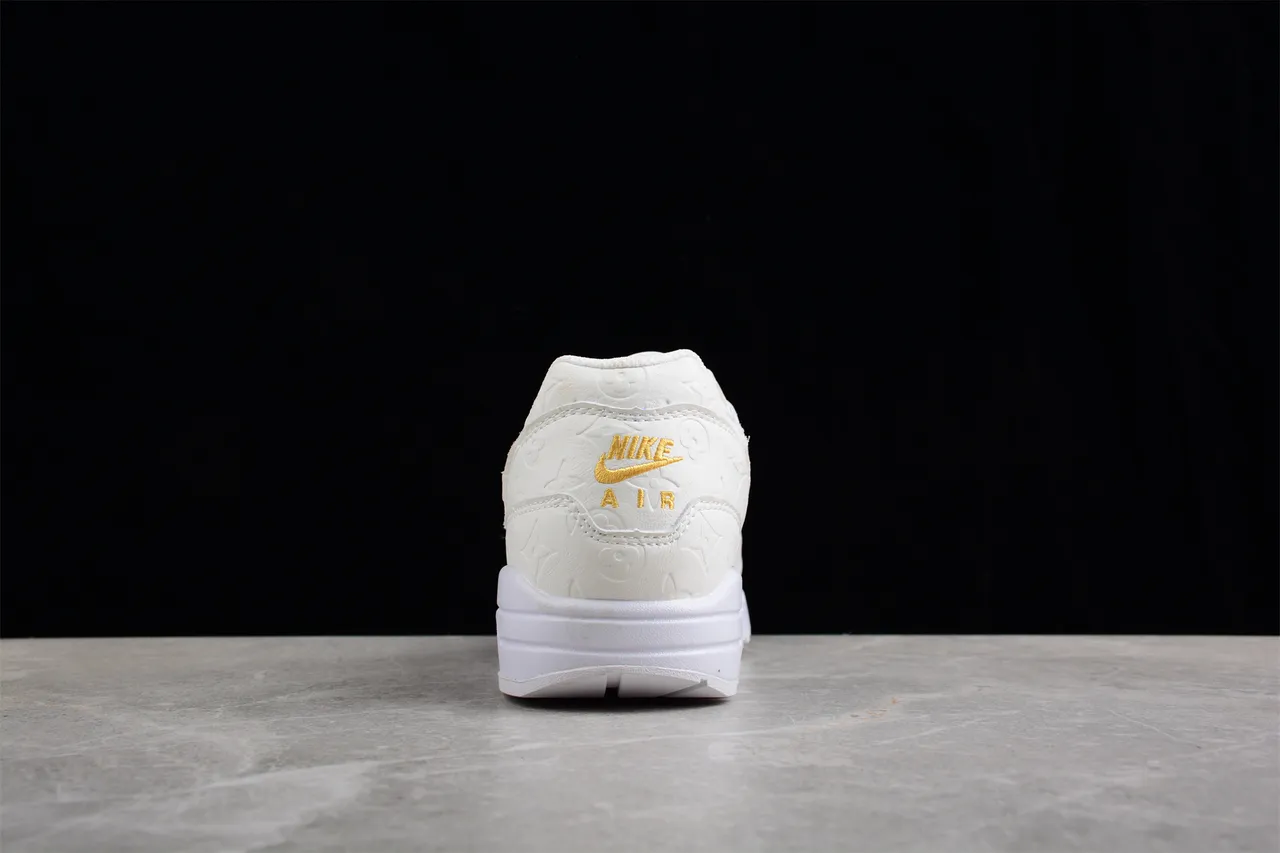 Nike Air Max 1 Monochrome White Embossed Lifestyle Sneakers 10
