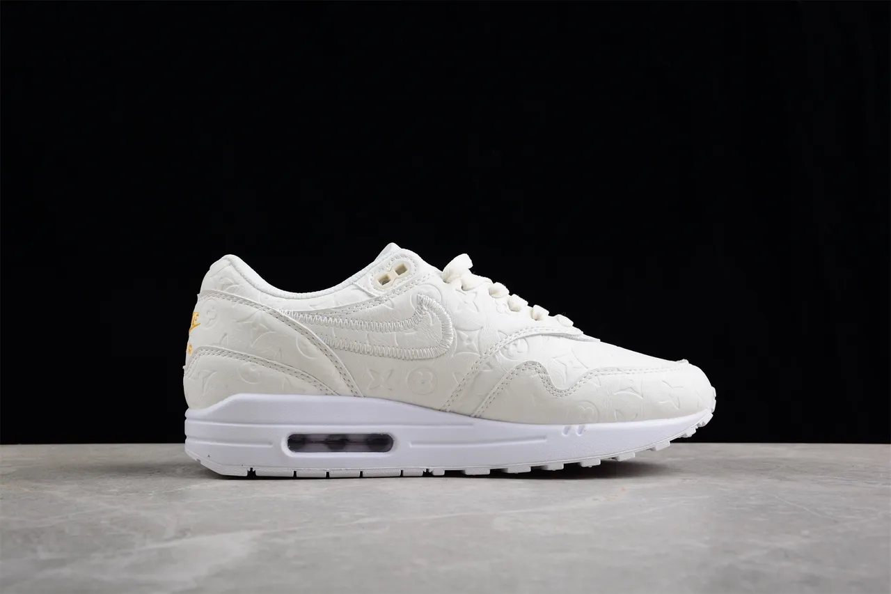 Nike Air Max 1 Monochrome White Embossed Lifestyle Sneakers 11