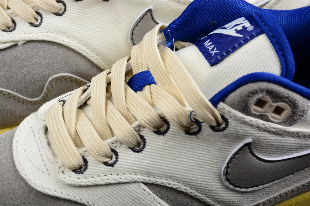 Nike Air Max 1 Off-White Gray Yellow Blue Lifestyle Sneakers 8