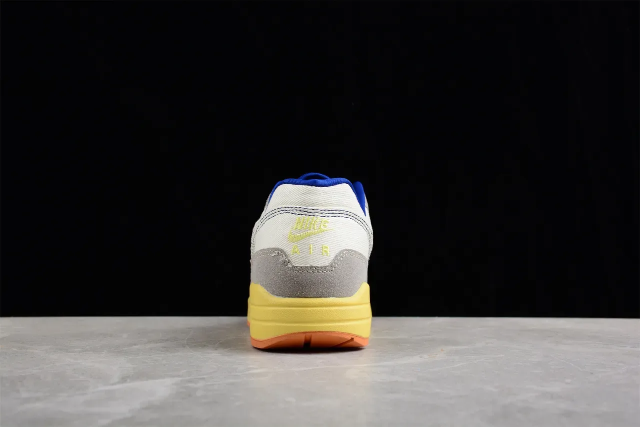 Nike Air Max 1 Off-White Gray Yellow Blue Lifestyle Sneakers 11