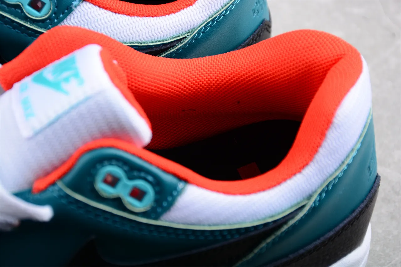 Nike Air Max 1 Teal Black White Orange Lifestyle Sneakers 13