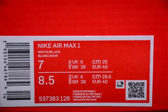 Nike Air Max 1 White Black Lifestyle Sneakers 2