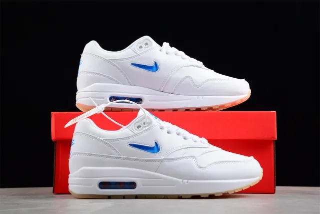 Nike Air Max 1 White Blue Gum Lifestyle Sneakers 15