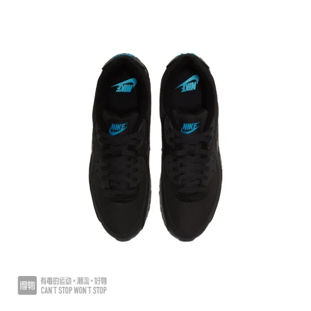 Nike Air Max 90 Black Blue Low-Top Mesh-and-Synthetic Upper Lifestyle Sneakers 2