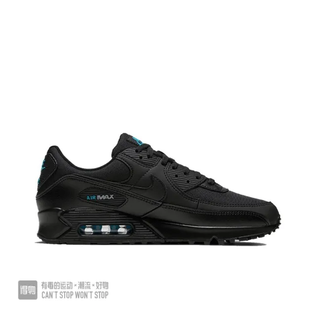 Nike Air Max 90 Black Blue Low-Top Mesh-and-Synthetic Upper Lifestyle Sneakers 6