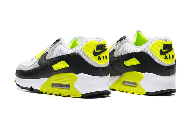 Nike Air Max 90 White Gray Black Neon Yellow Lifestyle Sneakers 4