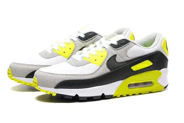 Nike Air Max 90 White Gray Black Neon Yellow Lifestyle Sneakers 5