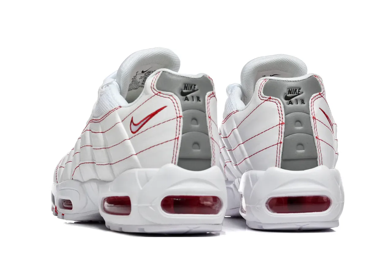 Nike Air Max 95 White and Red Lifestyle Sneakers 13