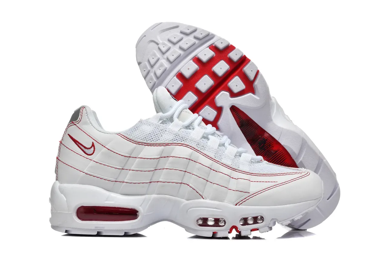 Nike Air Max 95 White and Red Lifestyle Sneakers 14