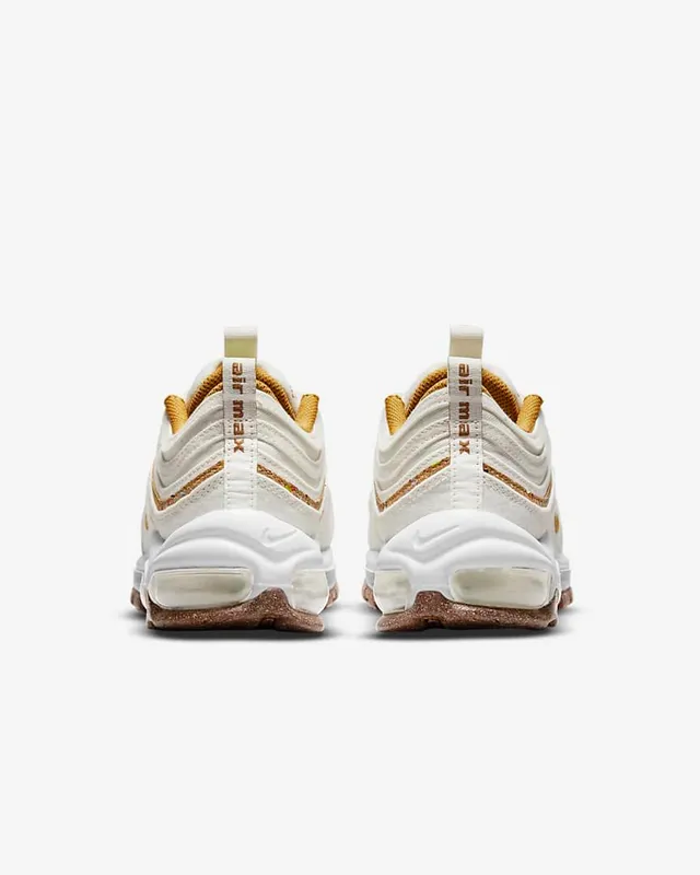 Nike Air Max 97 Off-White and Gold Glitter Lifestyle Sneakers 4