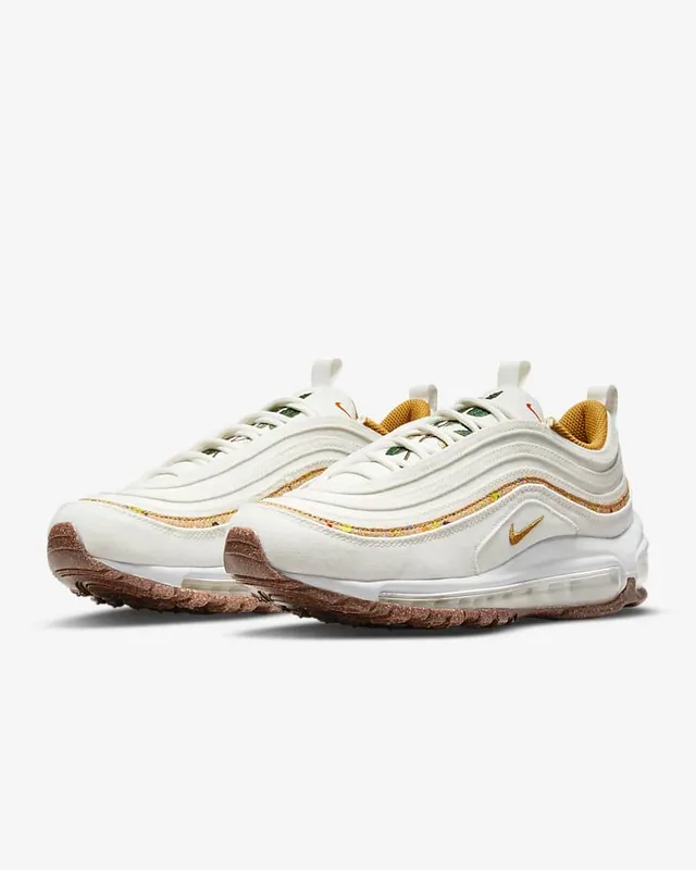 Nike Air Max 97 Off-White and Gold Glitter Lifestyle Sneakers 5