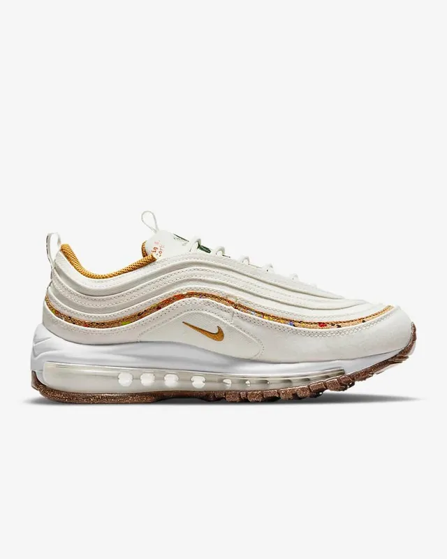 Nike Air Max 97 Off-White and Gold Glitter Lifestyle Sneakers 7
