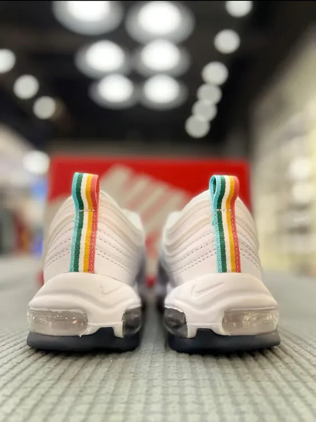 Nike Air Max 97 White Red Teal Lifestyle Sneakers 2