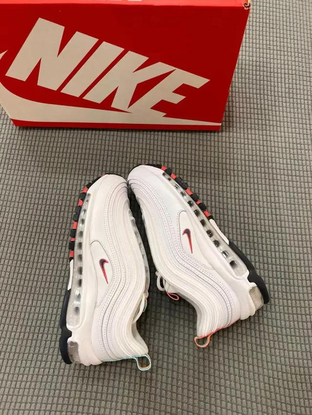 Nike Air Max 97 White Red Teal Lifestyle Sneakers 4
