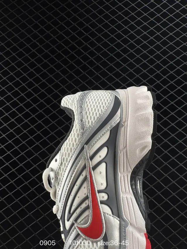 Nike Air Max Moto 2K حذاء ركض أبيض رمادي منخفض شبكي وطبقة مواد اصطناعية 4