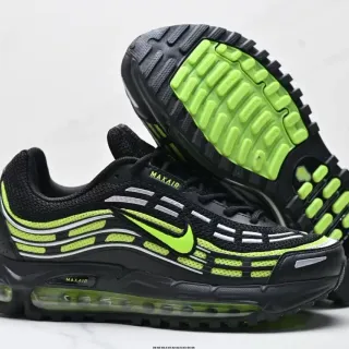Nike Air Max Plus Black and Neon Green Running Shoes