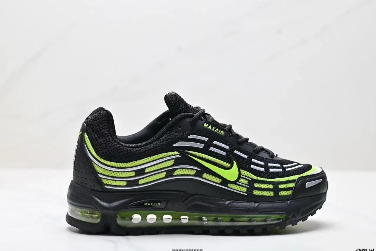 Nike Air Max Plus Black and Neon Green Running Shoes 3