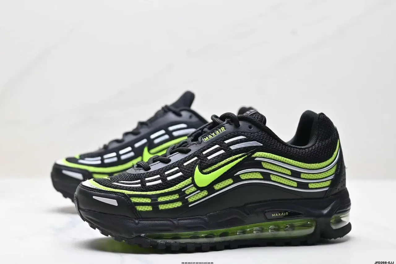 Nike Air Max Plus Black and Neon Green Running Shoes 4