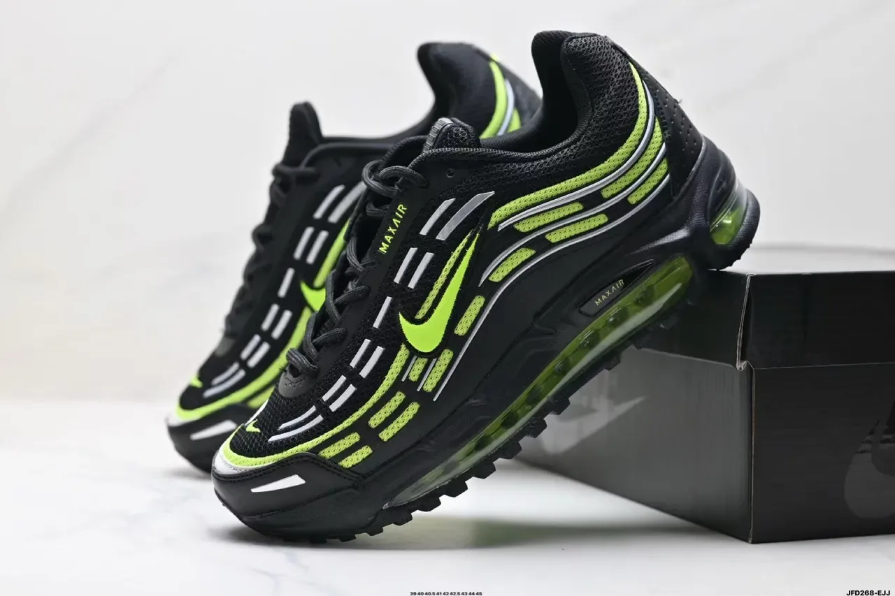 Nike Air Max Plus Black and Neon Green Running Shoes 6