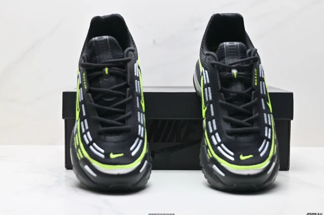 Nike Air Max Plus Black and Neon Green Running Shoes 7
