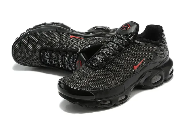 Nike Air Max Plus Black and Red Lifestyle Sneakers 3