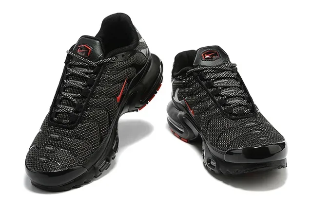 Nike Air Max Plus Black and Red Lifestyle Sneakers 5