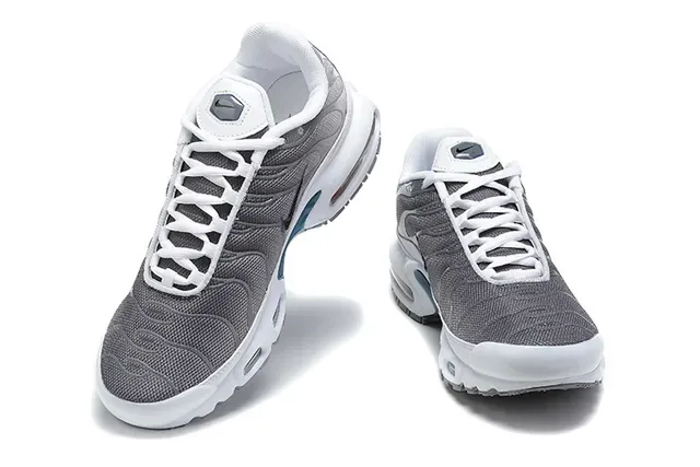 Nike Air Max Plus Gray and Blue Lifestyle Sneakers 3