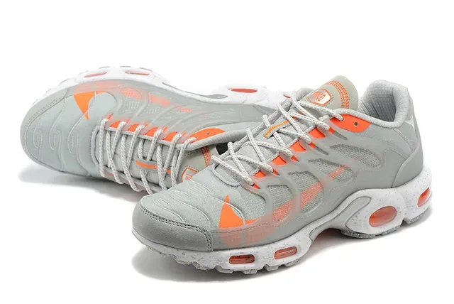 Nike Air Max Plus Gray Orange Lifestyle Sneakers 4