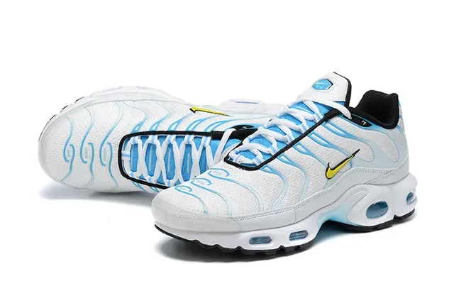 Nike Air Max Plus White Light Blue Black Lifestyle Sneakers 4