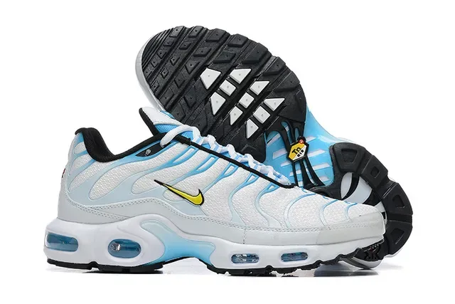 Nike Air Max Plus White Light Blue Black Lifestyle Sneakers 5