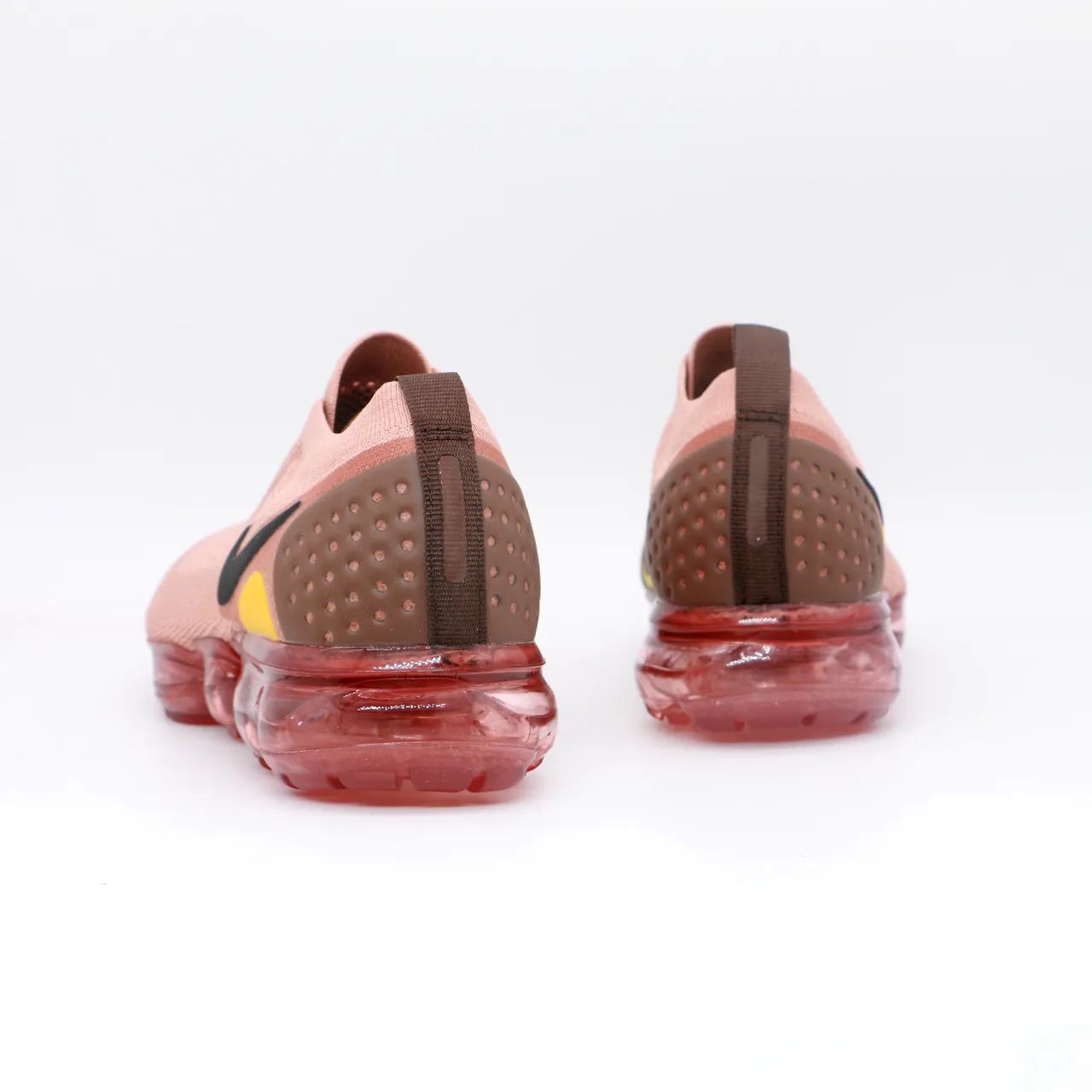 Nike Air VaporMax Flyknit Slip-On Pink Yellow Brown Lifestyle Sneakers 4