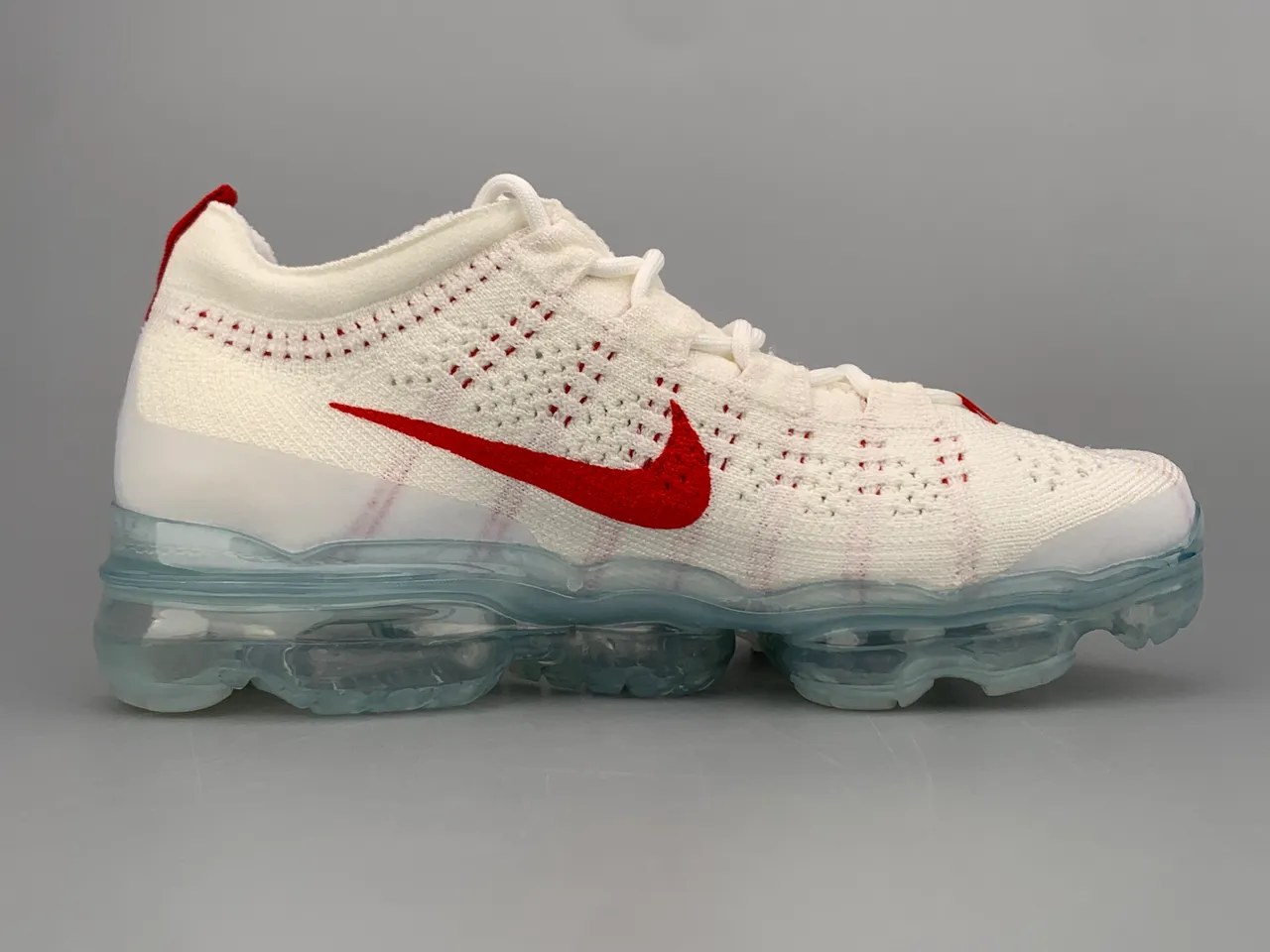 Nike Air VaporMax Flyknit White Red Running Shoes 2