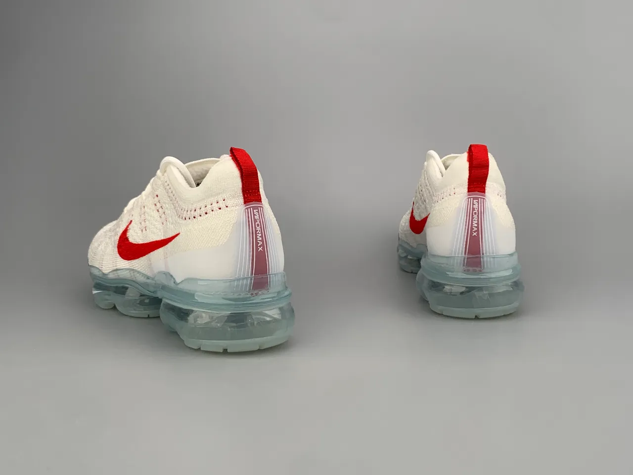 Nike Air VaporMax Flyknit White Red Running Shoes 7