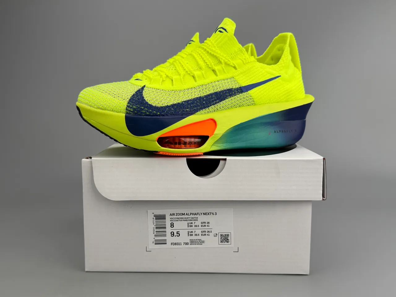 Nike Air Zoom Alphafly 3 Jaune Néon Bleu Marine Orange chaussures de course 2